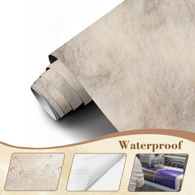 Peel and Stick Wallpaper Beautiful marble natural Beige Parchment Wall Murals 69"H x 96"W Removable PVC Wall Paper Self-Adhesive Wall Paintings Art Decor for Bedroom Living Room