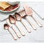6-Piece Rose Gold Titanium Plated Stainless Steel Serving Set with Cake Server, Shiny Rose Gold