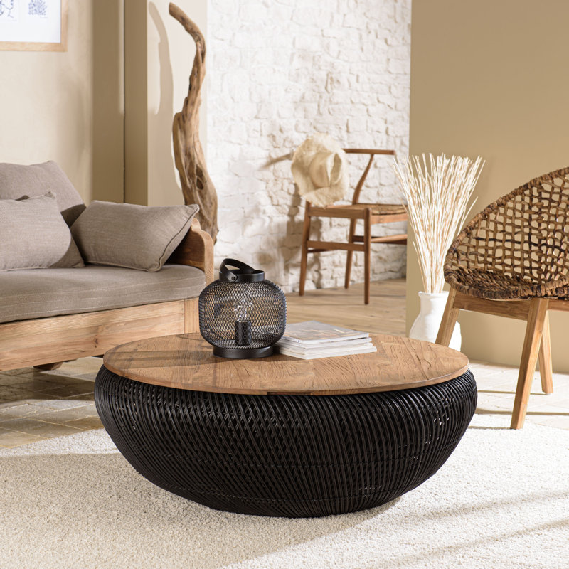 Aadhish Coffee Table, 36cm H x 100cm W x 100cm D, Black