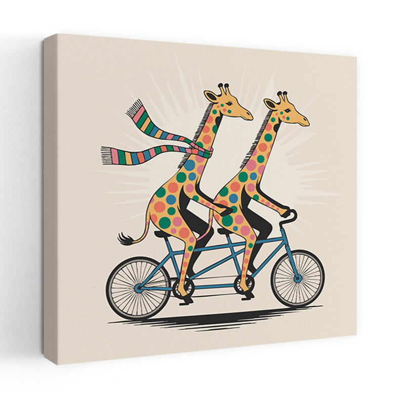 Art contemporain Art girafe contemporain coloré, H 18 po x l 18 po