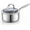 Casserole en acier inoxydable de 1,5 pte avec couvercle en verre, petite casserole à induction de cuisine, compatible avec toutes les surfaces de cuisson