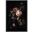 Roses rustiques rouges et roses sur fond noir, illustrations botaniques texturées, campagne française rustique-101752897-101752898