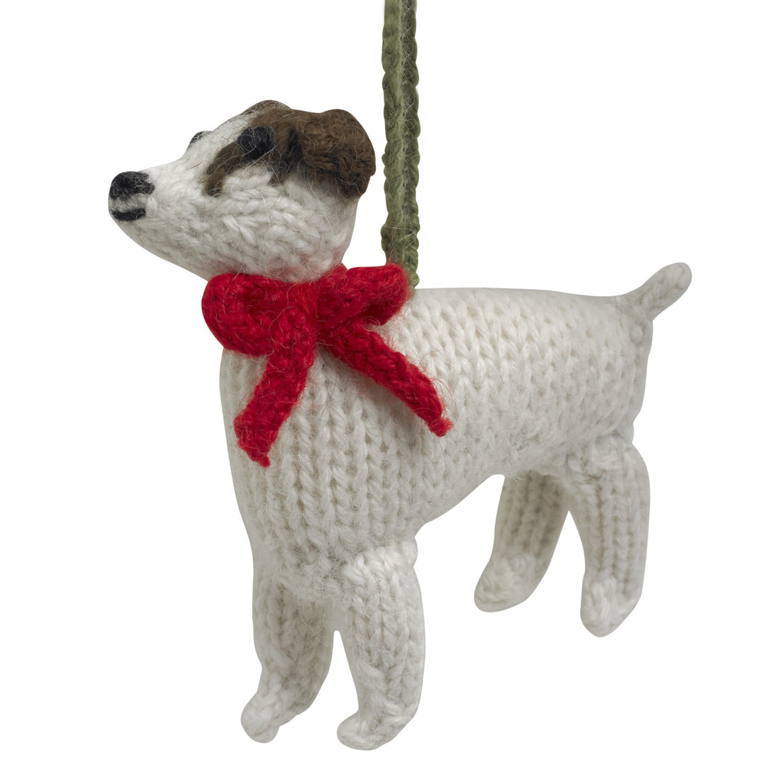 Jack Russell Terrier Dog Hand Knit Christmas Ornament Arcadia Home