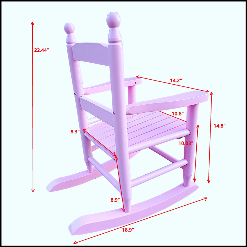 Chaise berçante classique en bois franc massif pour l'intérieur et l'extérieur, sécuritaire et durable pour la croissance des enfants