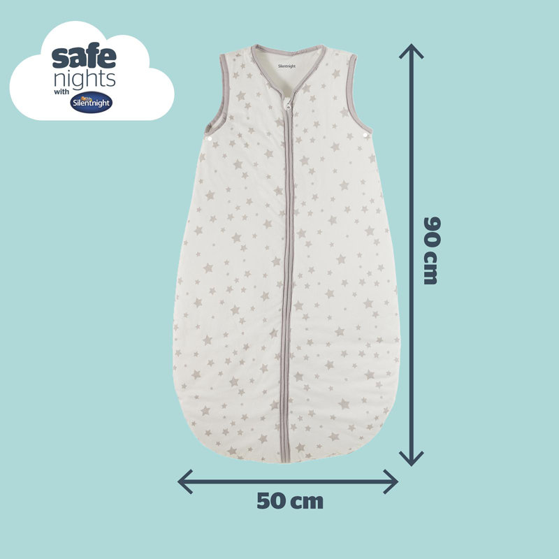 100% Cotton 2.5 TOG Swaddle, Grey, 50cm W x 90cm L