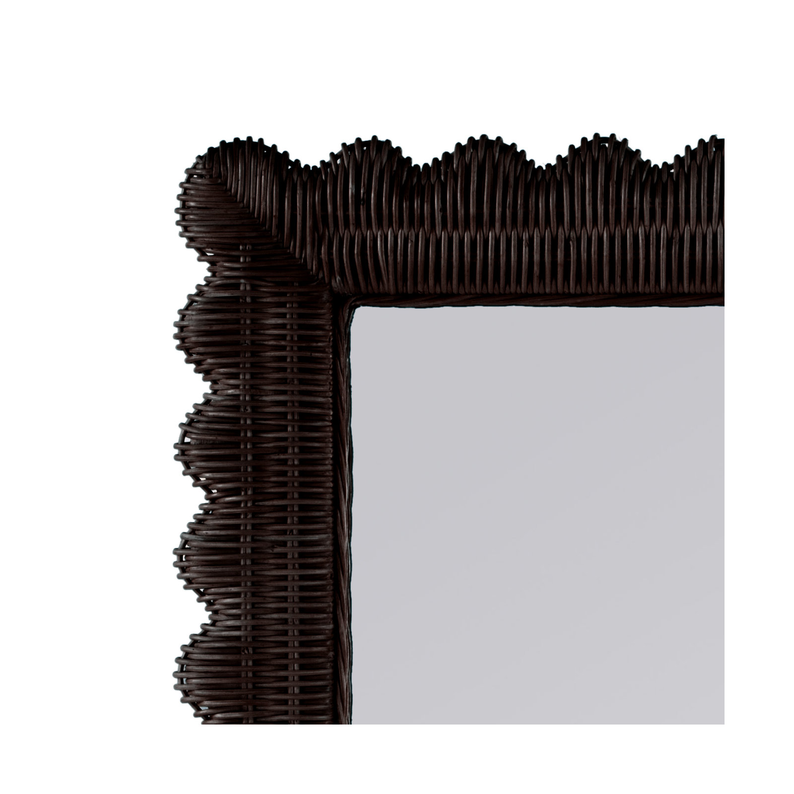 Lacie Rattan Rectangle Wall Mirror, Chocolate Brown