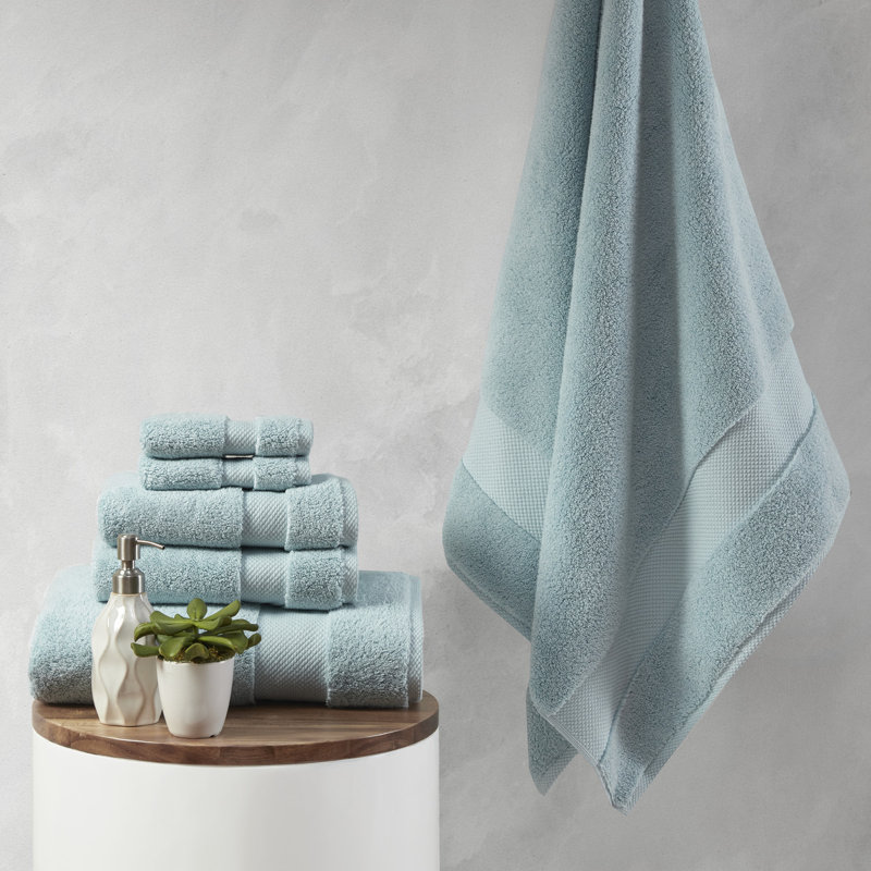 1000Gsm 100% Cotton 6 Piece Towel Set, Blue