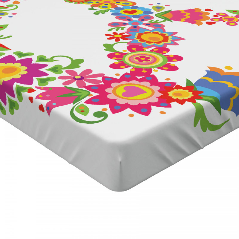 Microfiber Floral Fitted Sheet, Full Fitted Sheet