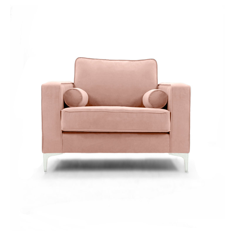 Georgio Velvet Armchair, Blush
