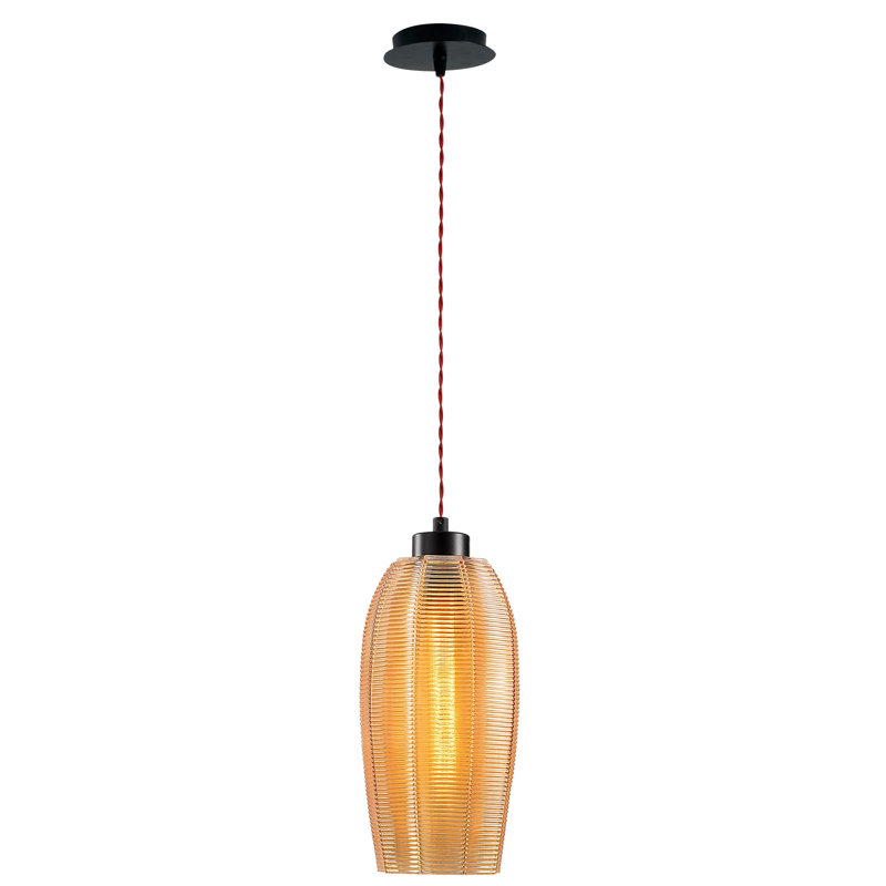 Luminaire suspendu en pot 1 lumière Nojus, Noir / Rouge