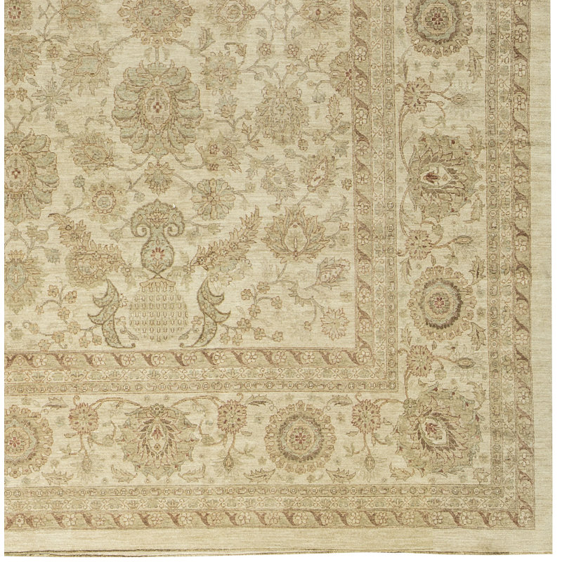 Hand-Knotted High-Quality Beige and Brown Area Rug