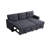 82" Modern Reversible Sleeper Sectional Pull Out Sofa Bed With Storage Chaise-1490602684