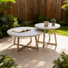Ensemble de conversation pour causeuse de patio en aluminium avec tables en béton