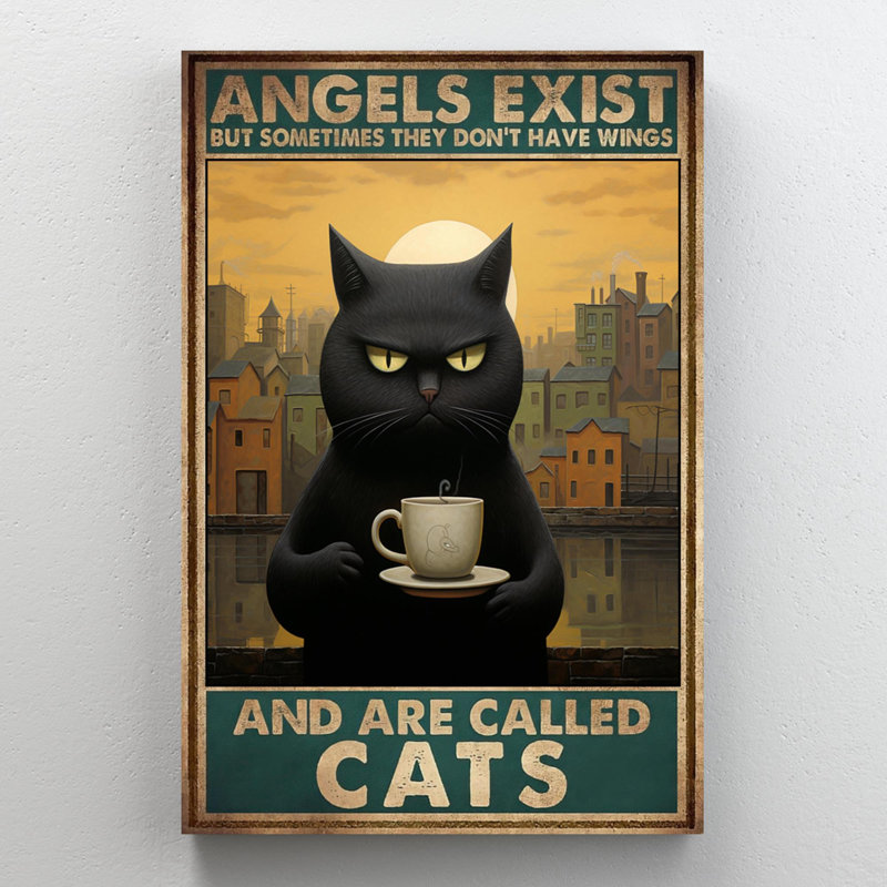 Lincey Black Cat And Are Called Cats 3 On Canvas Print, H 36 po x l 24 po x P 1,25 po