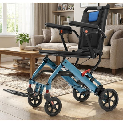 Folding Mobility Wheelchair – Lightweight Shock-Absorbing Design with Ergonomic Seat