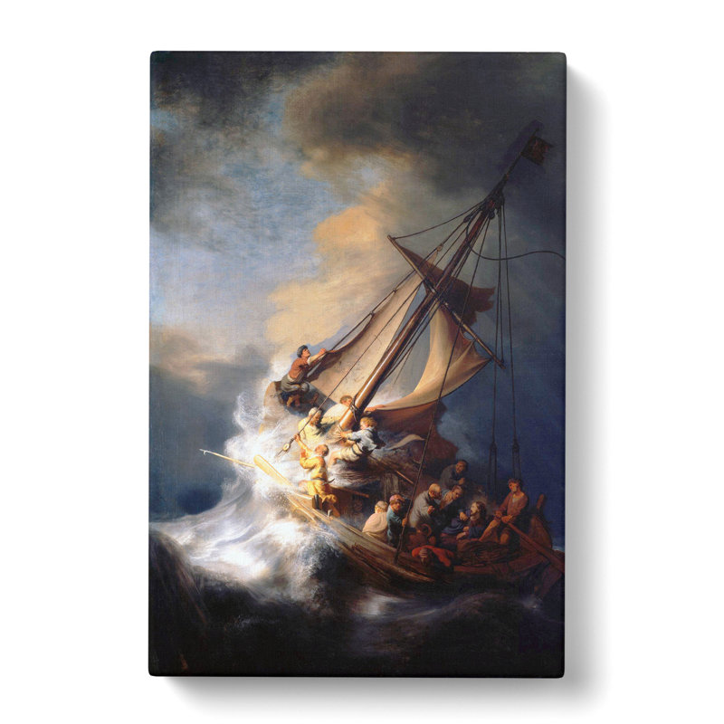 Christ in the Storm of Galilee by Rembrandt van Rijn - Wrapped Canvas Painting, 60cm H x 40cm W x 3cm D