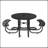46-Inch Round Picnic Table With Umbrella Hole