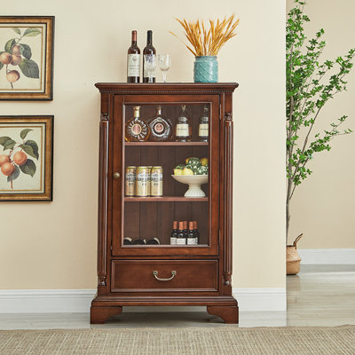 Maroon Solid Wood+Glass Display Cases