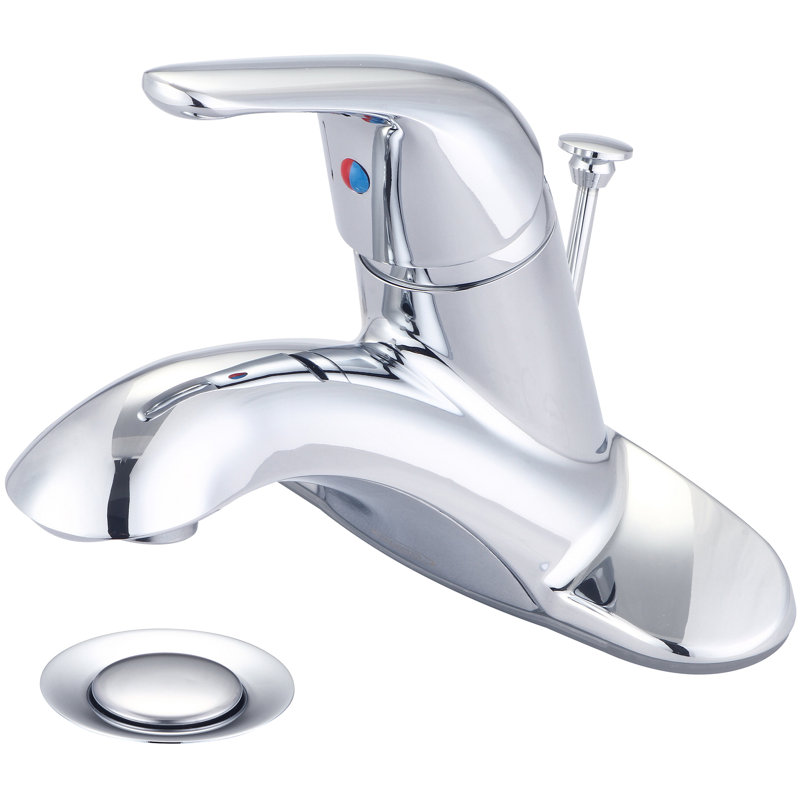 Robinet de salle de bain central avec ensemble de drain Elite, Chrome poli