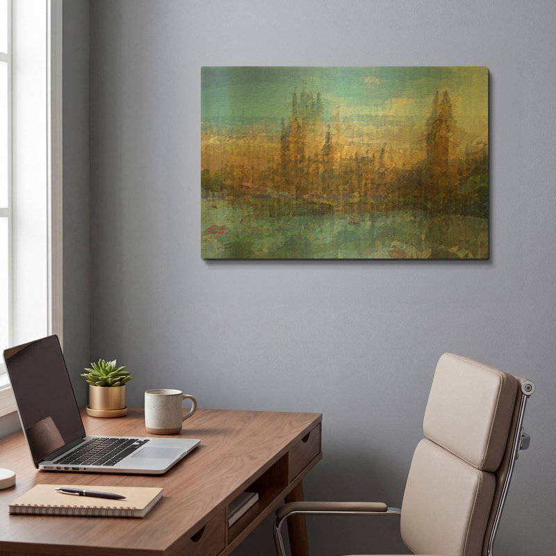 «Westminster B» par David Manlove, art mural en métal doré, 24 po x 16 po, 24 po x 16 po