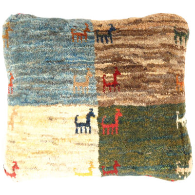Fine Hand Knotted Persian Gabbeh Pillow 16"X16"