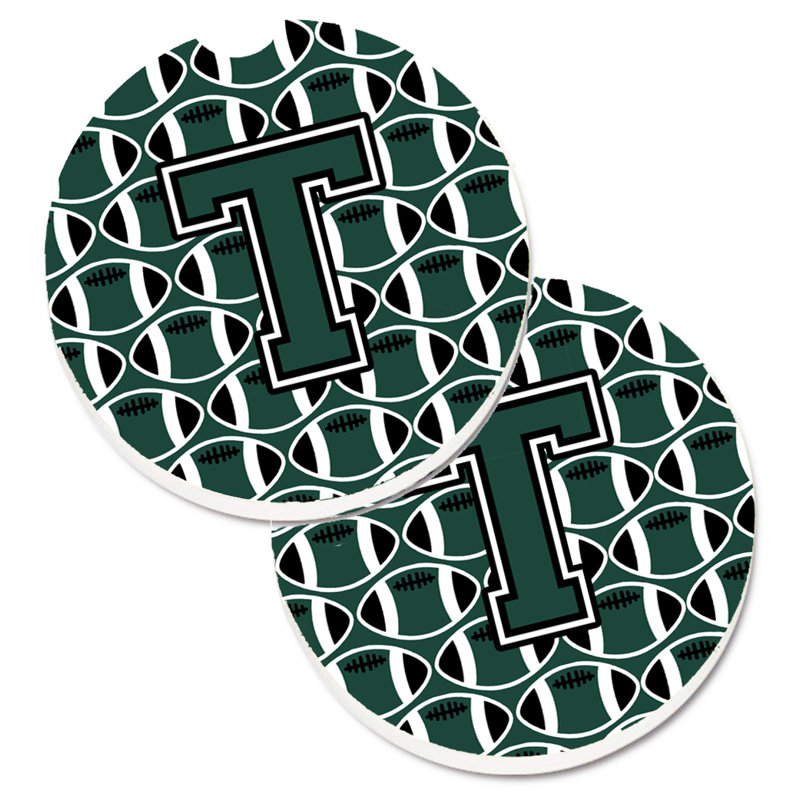 Sous-verre de football, T, Vert / blanc