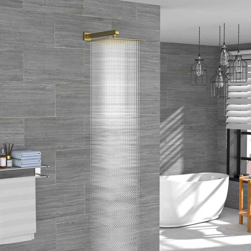 12 Inch Stainless Steel Shower Head, Square, Gold