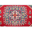 Tapis unique en laine noué à la main Kazak rouge / or 4 pi 1 po x 5 pi 10 po Ekbote