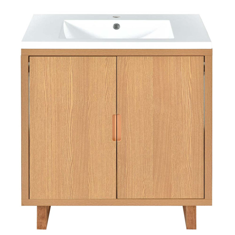 Meuble-lavabo simple 18,1 avec comptoir, Bois robuste