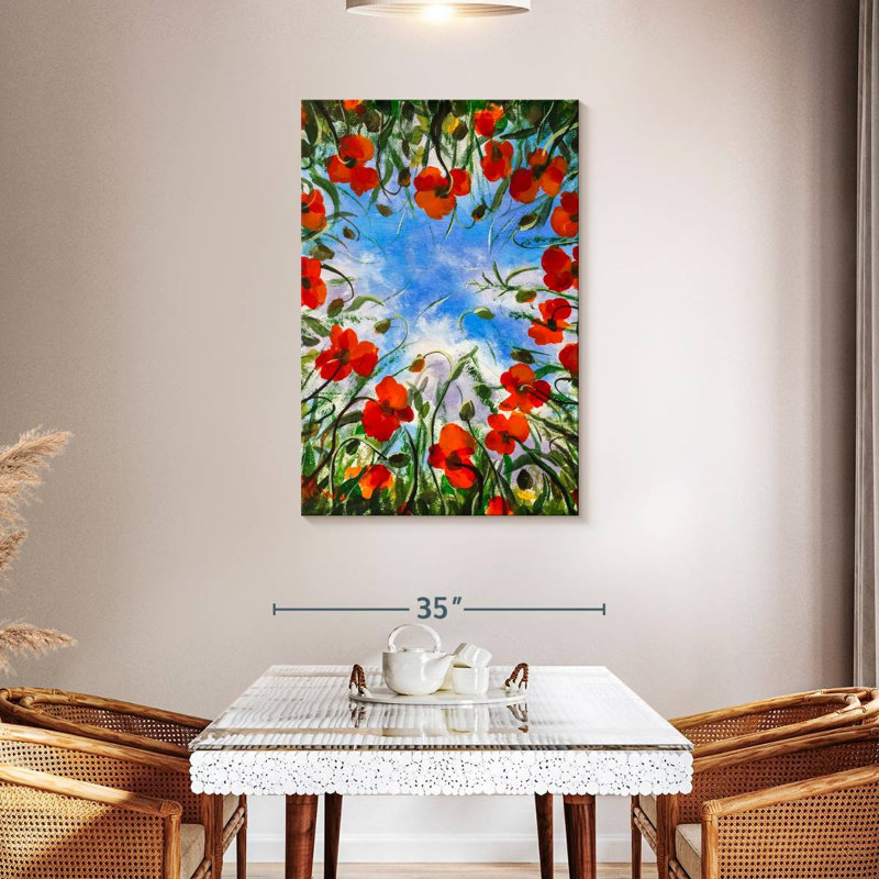 Harnek Springtime Red Poppies, 45" H x 30" W