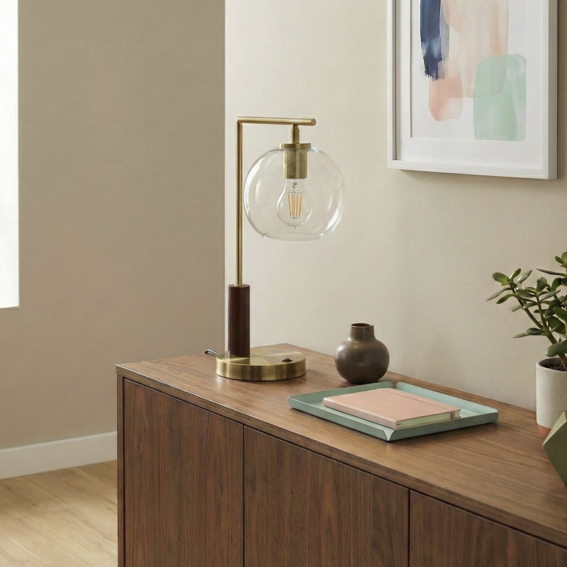 Bollay GLASS TABLE LAMP WITH GLOBE SHADE