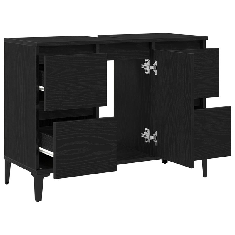 80Cm Single Bathroom Vanity Base Only in Matte Black