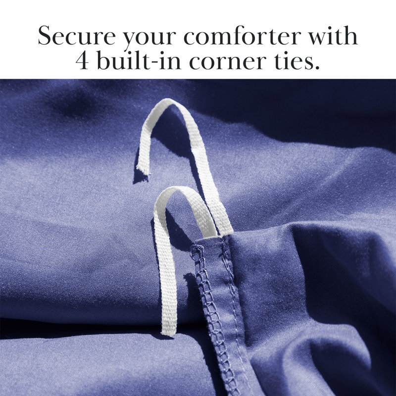 Southshore Fine Linens Southshore Basics Duvet Cover Set in Denim, Double-Brushed Microfiber Bedding with Hidden Zipper Closure and Corner Ties, 2 Pillow Shams, Full/Queen