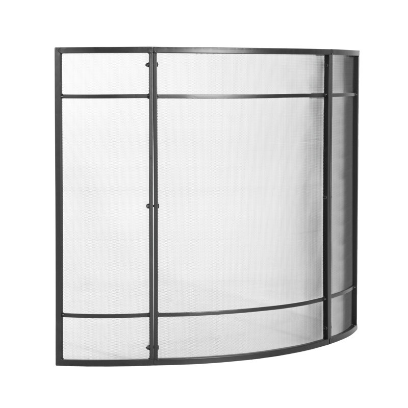 Pare-étincelles en fer à panneau 1 pièce Roomfitter Regina, Noir mat