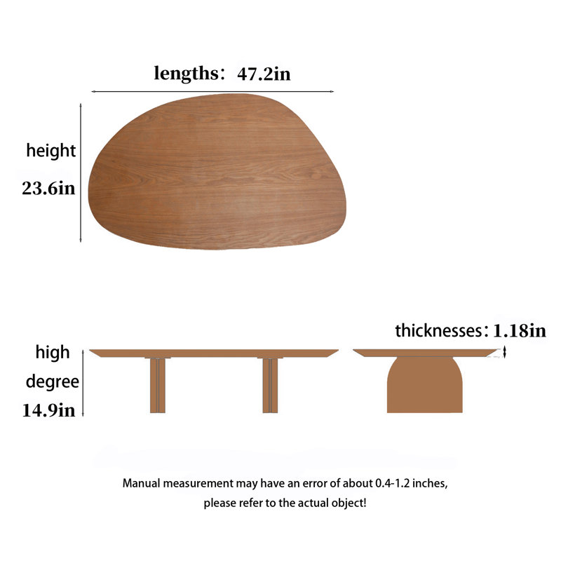 Table d'appoint style Mid-Century moderne avec pieds en bois, Noyer