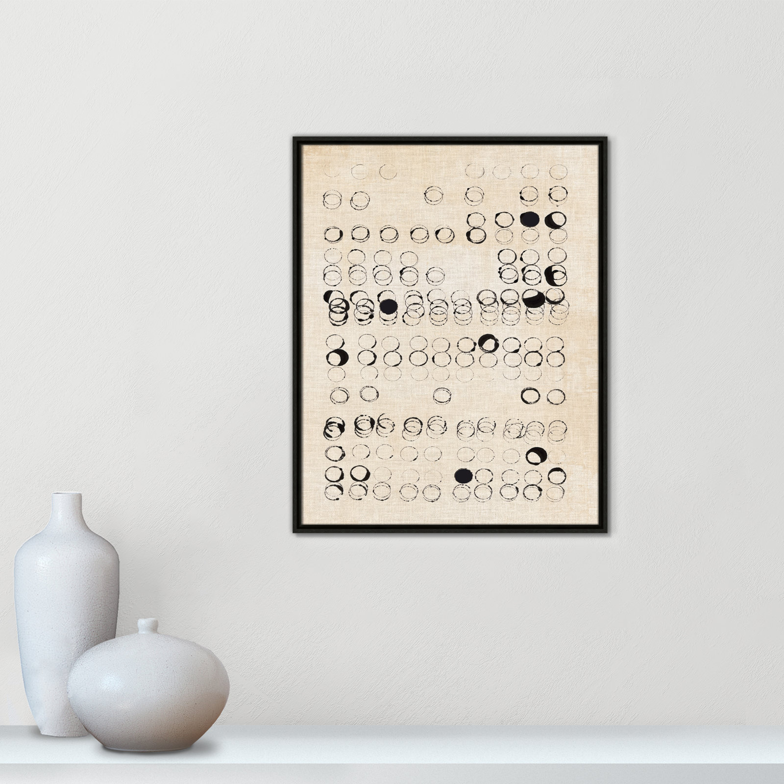 Dots and Dots Print by , 29.5" H x 23.5" W, Espresso