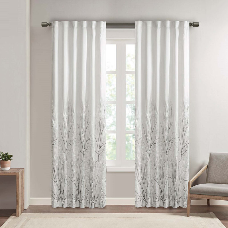 Curtain Panel(Only 1 Pc Panel), White, 50" W x 95" L