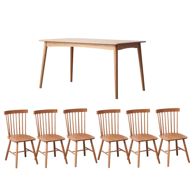 Ensemble de salle à manger rectangulaire L 59 po x l 31,49 po Lakelsha, 29.52'' H x 59'' W x 31.59'' D, 7