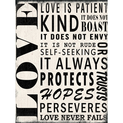 «Love is patient 2», reproduction sur toile tendue