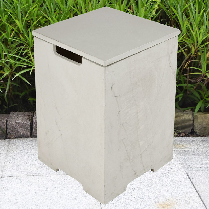 Gray Glass-Fiber Reinforced Concrete Propane Tank Cover Table