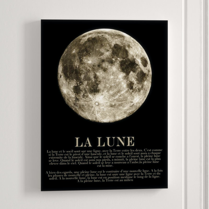 La Lune Print by Zoey Riley, Glass Coat, 40" H x 30" W x 1.5" D