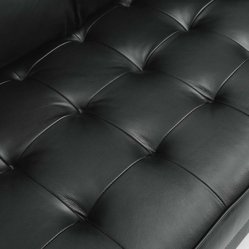 Causeuse en cuir Valor, Similicuir noir