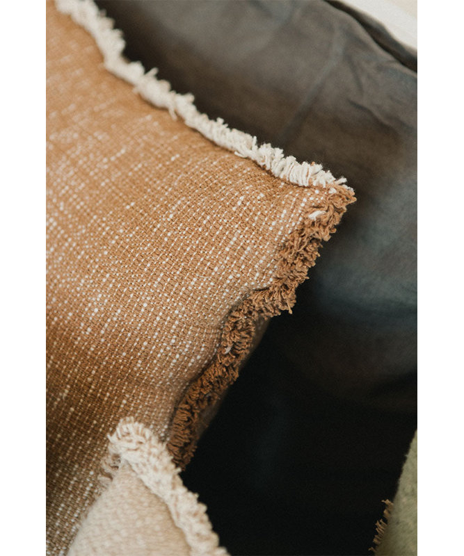 Handloom Cushion, Rectangle 12" H x 20" W, Ochre