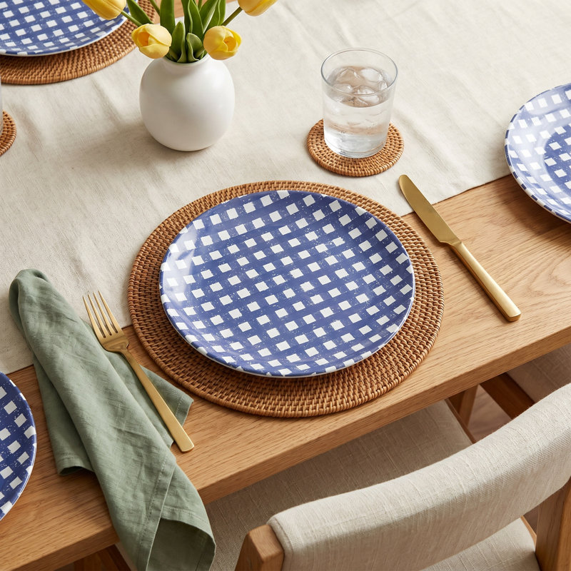 Argus Homemade Blue/White Gingham Dinner Plates