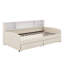 Lit plateforme tapissier simple en velours avec 2 tiroirs, lit de jour en L avec tablette de rangement-547907955