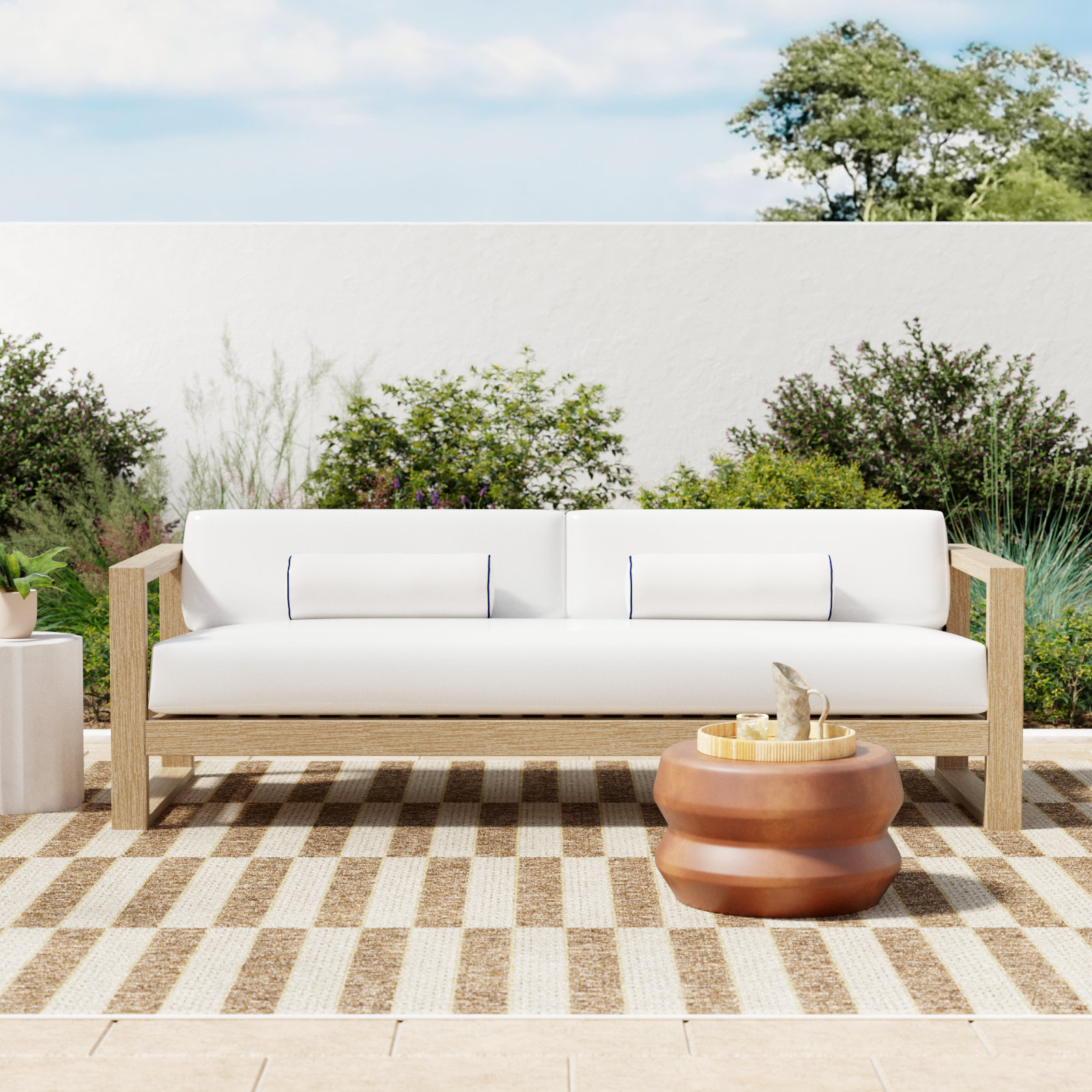 Vienna 34" Sunbrella® Patio Sofa, Canvas Canvas Sunbrella®