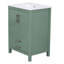 24'' Bathroom Vanity With Ceramic Sink Combo, Modern Freestanding Storae Cabinet  With Silver Handles,  Soft Closing Doors