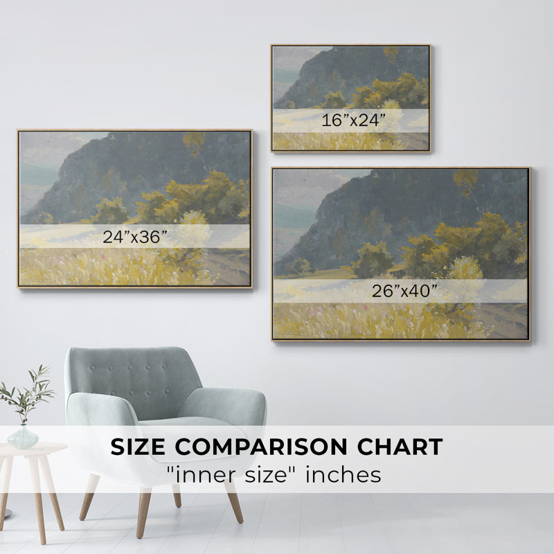 Paysage rétro -DCCXLV III, H 27 po x l 41 po x P 2 po, Toile naturelle avec cadre flottant