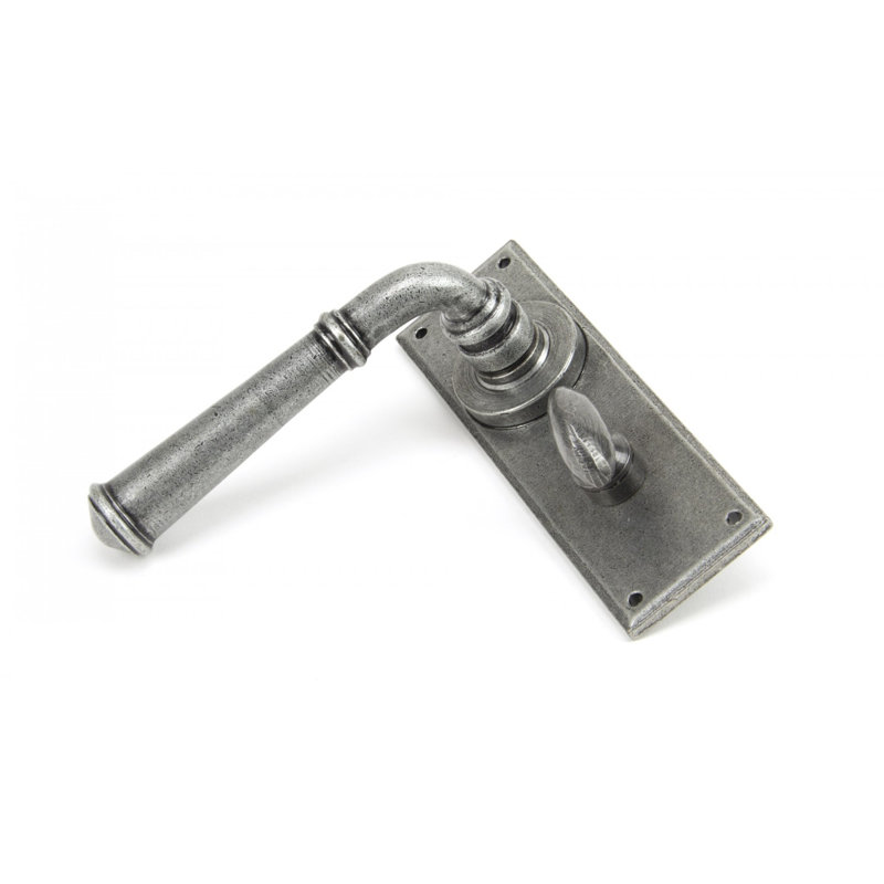 Regency Bathroom Door Handle Kit, Pewter Patina