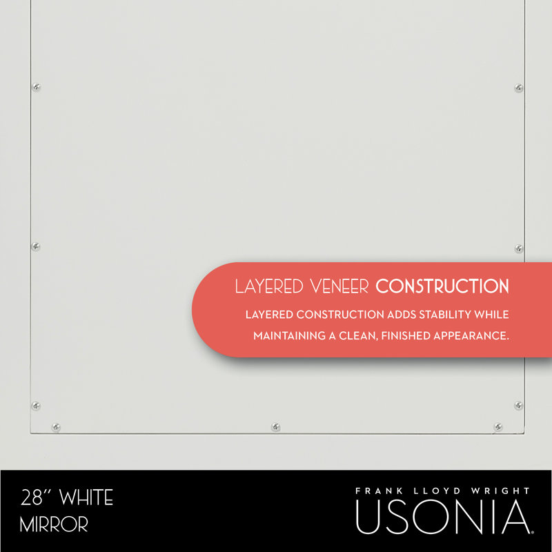 Lankford Wood Mirror, 28 x 1.25 x 30, White